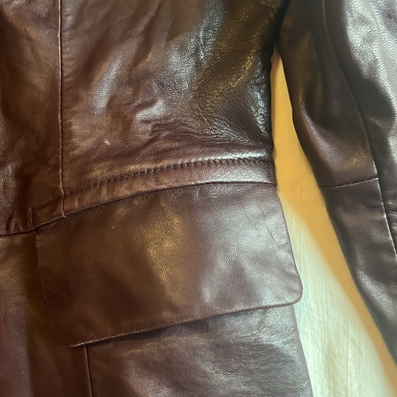 Vintage Bebe leather jacket leather buttons Brown Medium - Picture 11 of 16